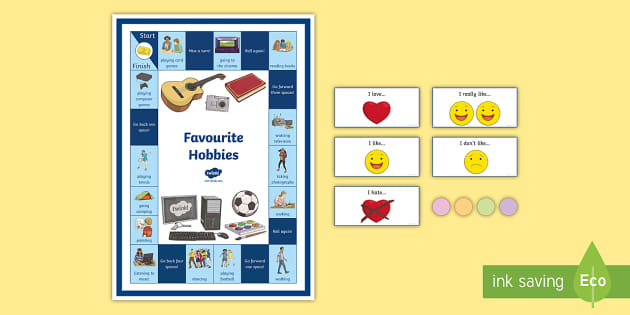 Esl Favourite Hobbies Board Game With Teacher Notes