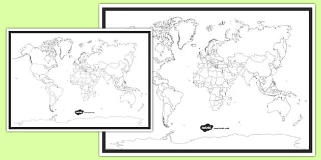 printable blank world map for kids geography year 1 2
