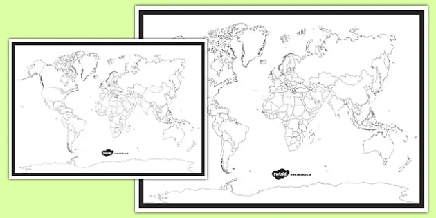 Ks1 Ks2 Blank World Map Teacher Made