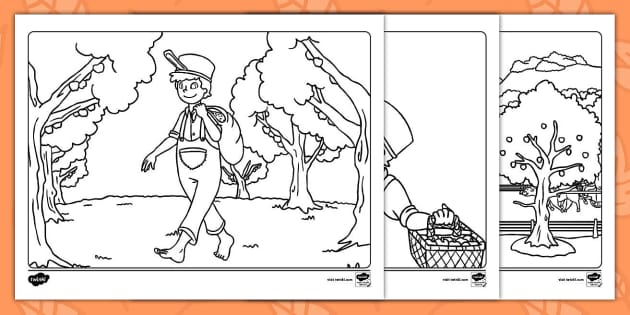 johnny appleseed coloring pages