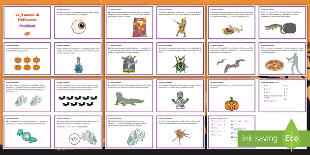 Problemi Con Frazioni Di Halloween Attivita Teacher Made
