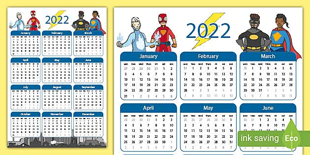 Daily calendar date day month interactive classroom calendar display super hero 