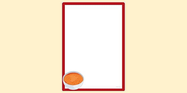 FREE! - Simple Blank Soup Page Border | Page Borders | Twinkl