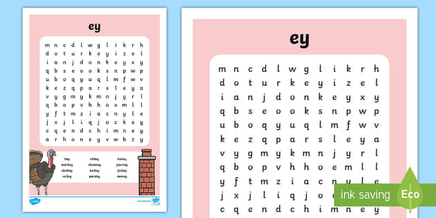 'ey' Digraph Differentiated Word Search - Twinkl