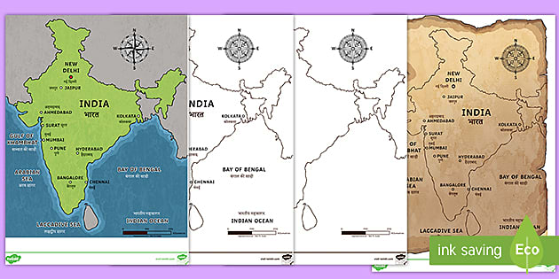 bharat map in hindi