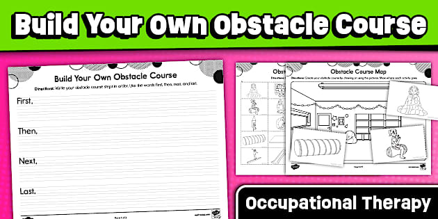 Build Your Own Obstacle Course Worksheet: Cut, Paste & Sequence for