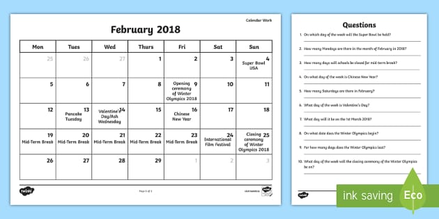 calendar problem solving ks2