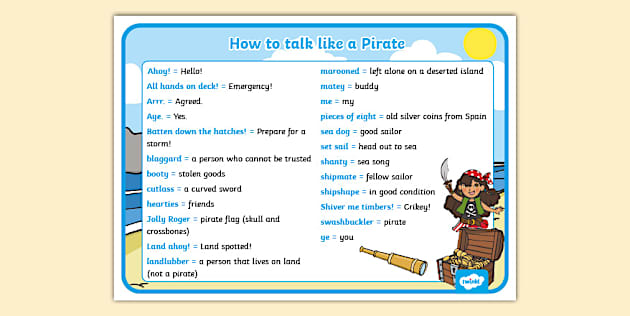 How to Talk like a Pirate Guide (teacher made) - Twinkl