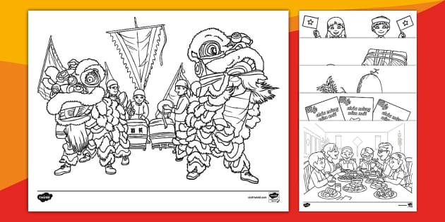 Tet Coloring Sheets | Coloring Activity | Lunar New Year
