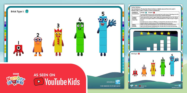 Numberblocks: Numberblock 5's Band Cut-Outs - Twinkl