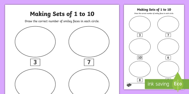 Senior Infants Making Sets 1 10 Worksheet Worksheet