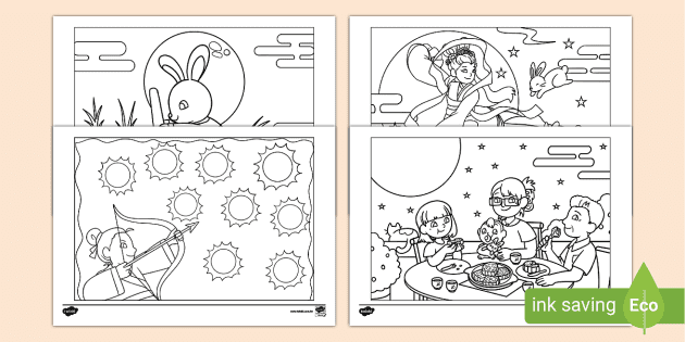 moon festival coloring pages