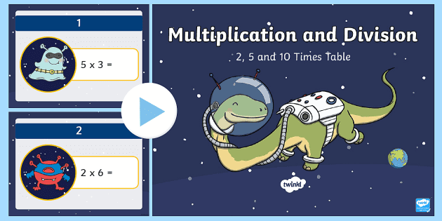 Multiplication Division Facts 2 5 10 Times Table Powerpoint Test