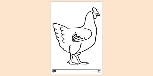 Very Easy Hen Coloring Page - ColoringAll