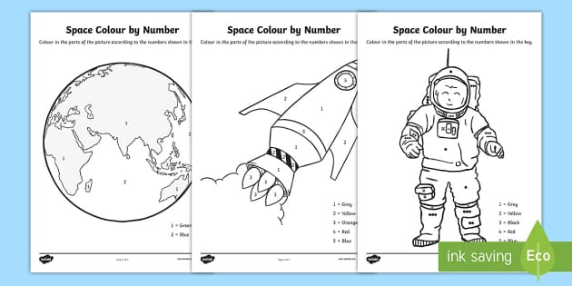 Space Color by Numbers for Kids Ages 8-12 and Adults by