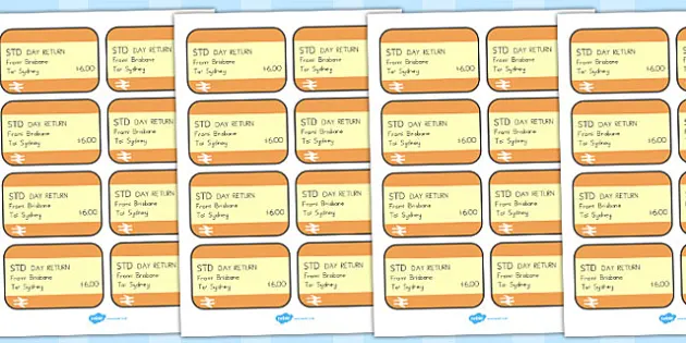 Train Ticket Template Printable