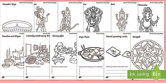 deepavali coloring pages