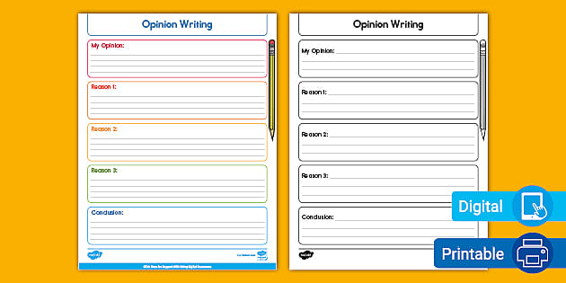 opinion writing structure template teaching resources