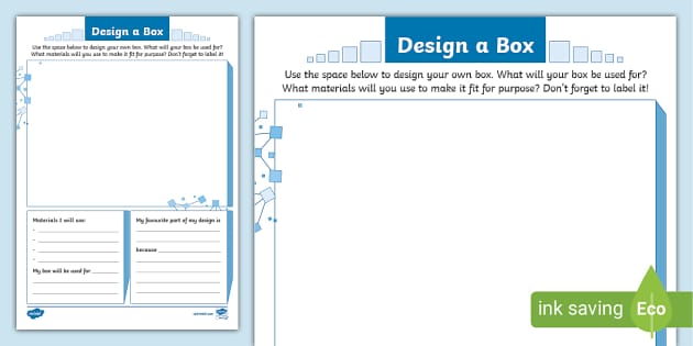 Design a Box Worksheet (teacher made) - Twinkl