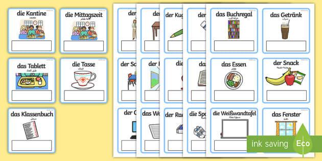 Deutsch-Arabische Objekte im Alltag Wortschatz: Wort- und Bildkarten