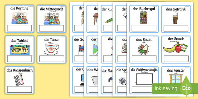 FREE Deutsch Arabische Objekte im Alltag Wortschatz Wort und