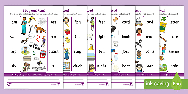 i spy and read phase 3 phonics activity