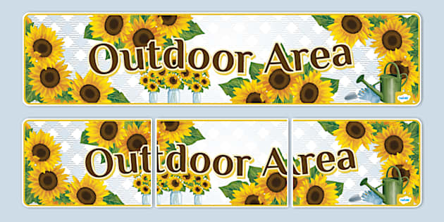 Sunflower Themed Outdoor Area Display Banner Teacher Made 2957