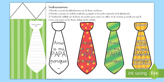Manualidad: Felicitación de corbata - Día del