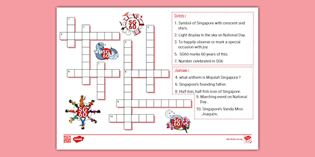 SG60 Singapore National Day Crossword Activity
