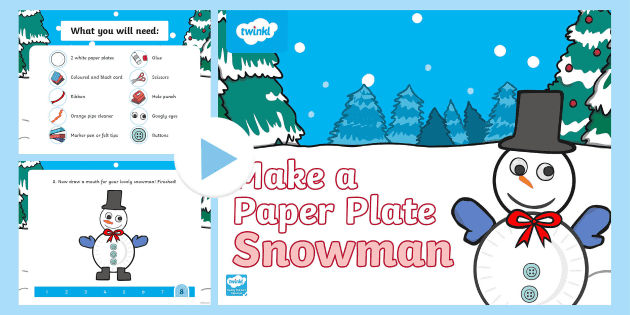 Crafts　Paper　Easy　Snowman　Plate　Christmas　PowerPoint,　Twinkl