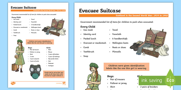 Download Scotland in the Second World War Evacuee Suitcase Fact File