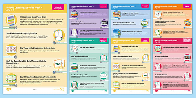 Weekly Learning Activities Week 4 (Ages 3-5) (Teacher-Made)