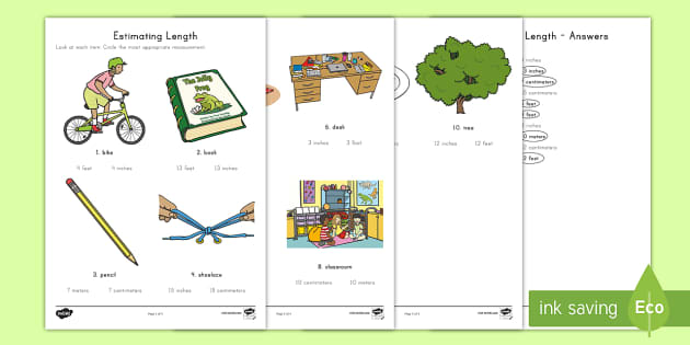 Estimating Length Activity teacher Made Twinkl