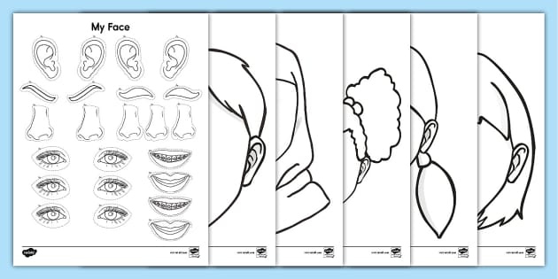 FREE Blank Face Template Coloring Worksheets Twinkl