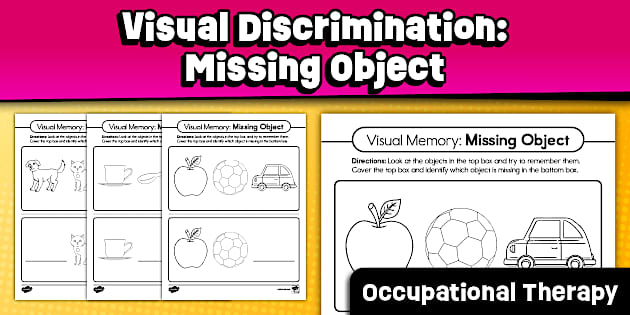 Visual Perception Memory Worksheets: Missing Object for Occupational ...