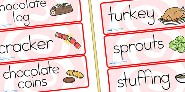 FREE! - Australia Christmas Dinner Word Cards - Twinkl