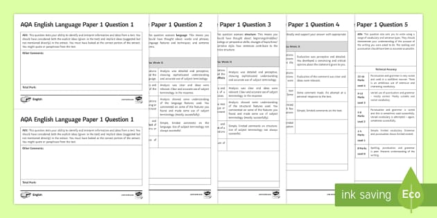 AQA English Language Paper 1: Marks and Levels Guidance