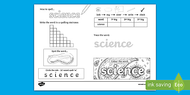 science assignment spelling