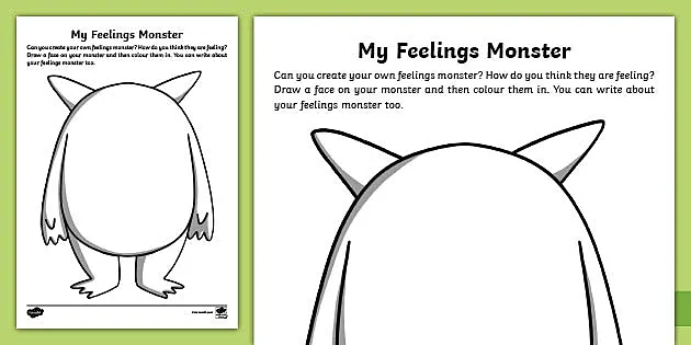 The Feelings Monster Worksheet (Teacher Made) - Twinkl