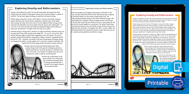 Eighth Grade Physics Reading Activity | Twinkl USA - Twinkl