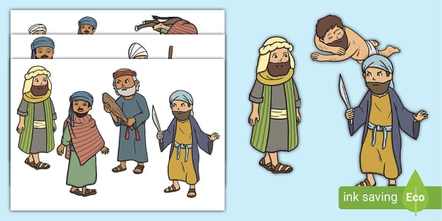 Dibujos del buen samaritano para recortar (teacher made)