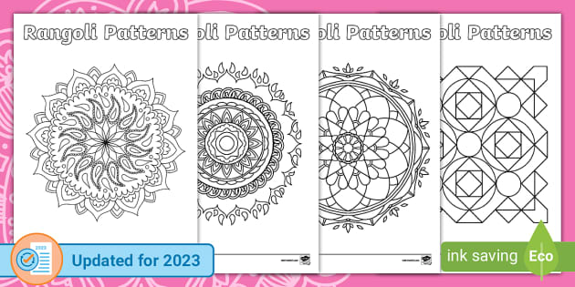 Hindu Dharma Diwali Rangoli Patterns Templates