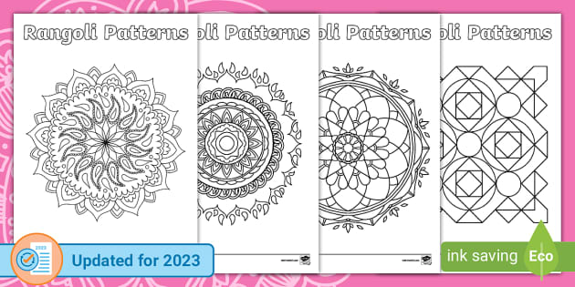 Rangoli Pattern Templates | Diwali Resources | Twinkl