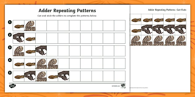 Adder Repeating Patterns Activity Sheet (teacher made)