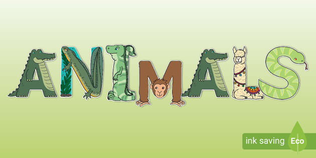 Animals Display Letters - Twinkl