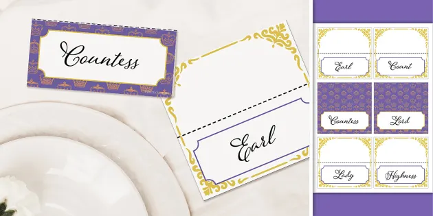 Royal Tea Party Place Name Cards Twinkl Party Twinkl