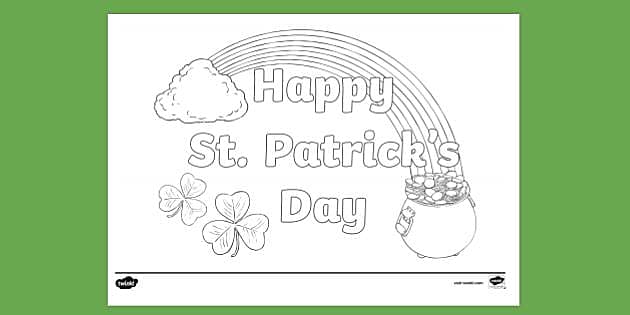 FREE! - St Patrick's Day Colouring Page (teacher made)