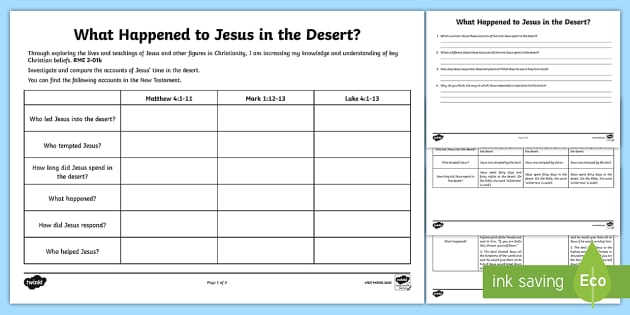 What Happened to Jesus in the Desert? Worksheet - Twinkl what-happened-to-jesus-in-the-desert-worksheet-twinkl