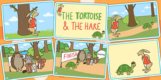 clipart hare and tortoise race