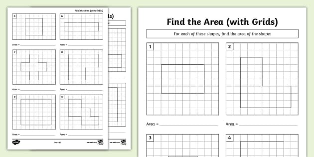 Find the Area Activity Sheet (With Grids) (teacher made)